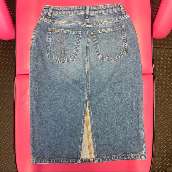 Rouge Paris Vintage Wash Denim Skirt size 40 - Picture 6 of 9